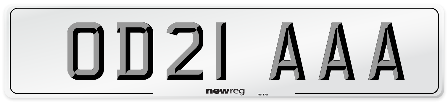 OD21 AAA Number Plate from New Reg